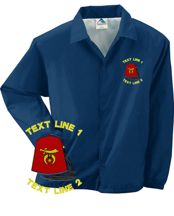 Shriner Red Fez Coaches Jacket / Windbreaker #258 (image for) Shriner Red Fez Coaches Jacket / Windbreaker #258